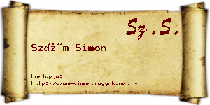 Szám Simon névjegykártya